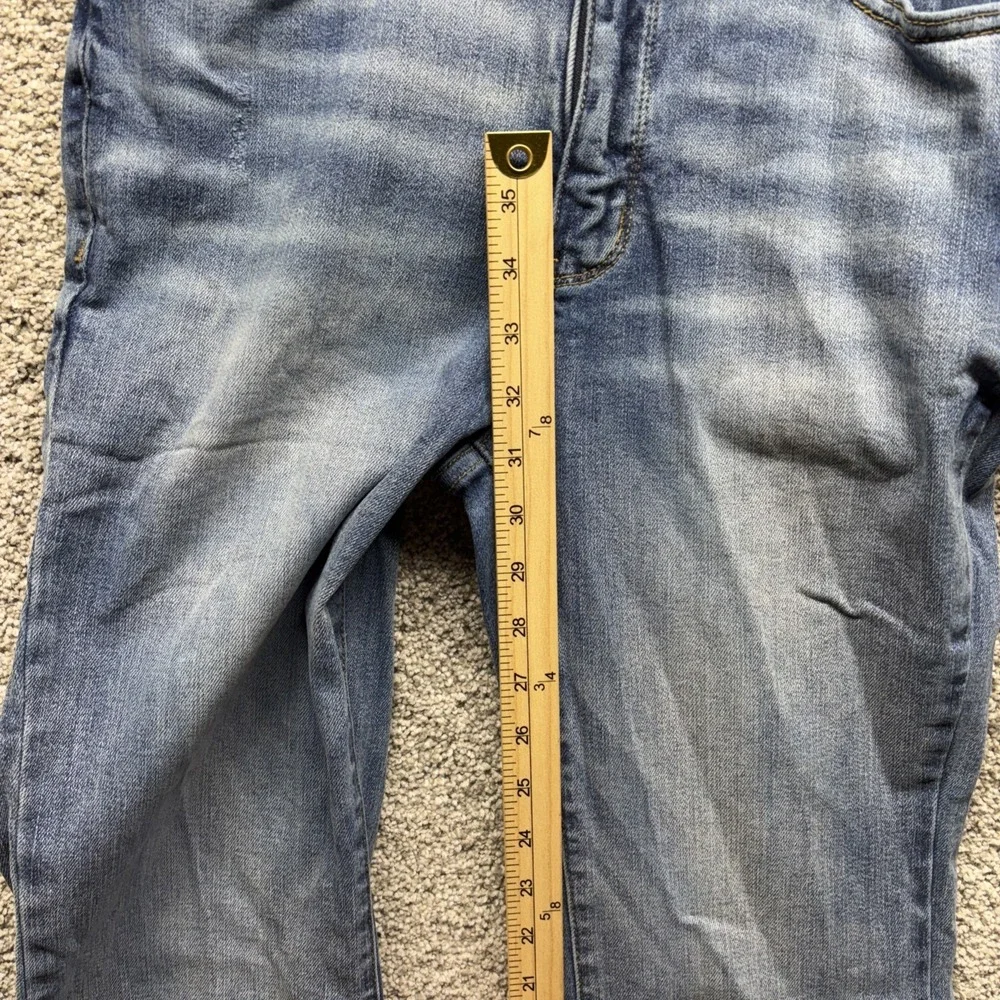 Judy Blue Flare Women's 9/29x31 Jeans Raw Frayed High Rise Light Wash Distressed